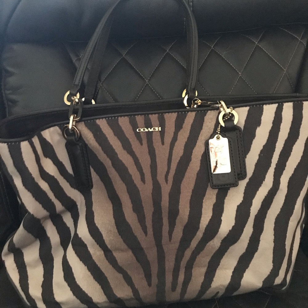 Coach Madison Zebra East West Tote